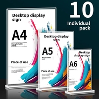 Support de signalisation en acrylique YTSF-F9, taille personnalisée, transparent, vertical, facile à assembler, support d'affichage pour menu/dépliant/brochure, pour utilisation sur bureau, restaurants