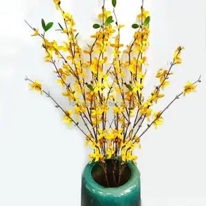 Yapay kiraz çiçeği çiçek indirim toptan düğün dekorasyonu yapay çiçek kök sarı kiraz çiçeği ağacı kemerler