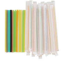 Pailles en riz biodégradables écologiques en forme de cœur, motif ours en peluche, diamètre 6 mm, longueur 200 mm, pour fêtes