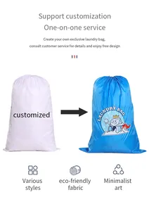 Bolsa de lavandería de nailon personalizada de alta calidad 2024 con logotipo de diseño, bolsa de lavandería de gran tamaño para el hogar para Baño