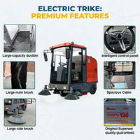 Balayeuse routière électrique fermée à conduite assurée, directement de l'usine, pour usage municipal, extérieur et industriel