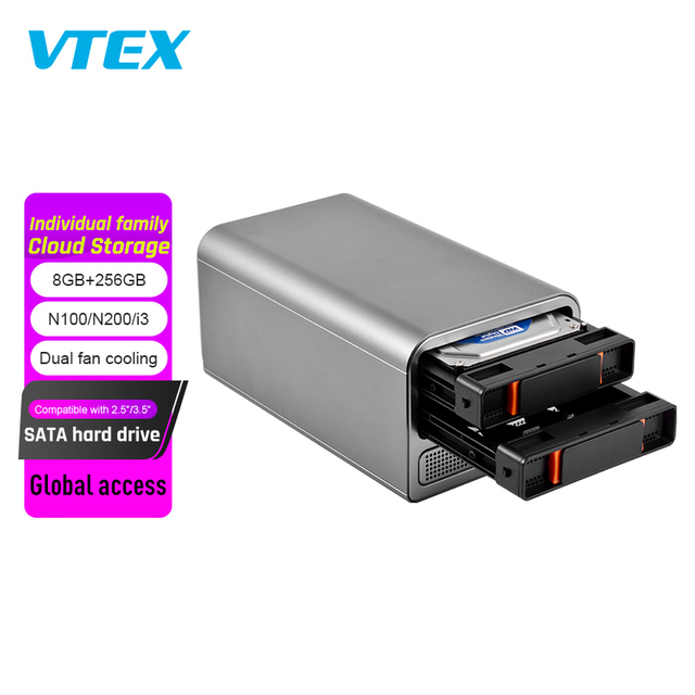 2 Bay Nas Storage Server Hdd Cloud Storage Server Mini Included Nas Case for Office or Home