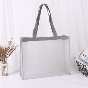 Promotion Custom Logo <b>Large</b> Capacity Portable Nylon Mesh <b>Bag</b> Blank Shopping <b>Bag</b> with Printable Logo Letter Pattern Type - Product Image 3