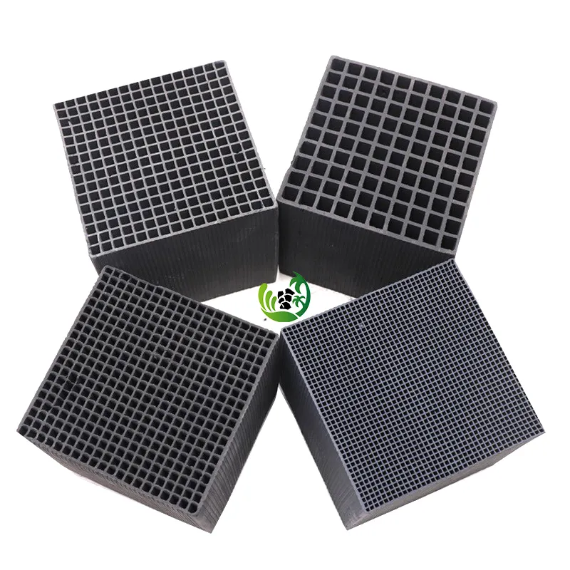 Odor Elimination Cube Shape Honeycomb Activated Carbon For H2S Removal