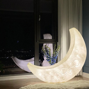 Lampe de sol créative PM Nordic Hotel Living Room Sofa Large Moon, sculpture décorative de luxe en acrylique pour intérieur/extérieur. - Product Image 6