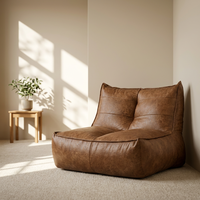 Fauteuil pouf, canapé paresseux confortable, poufs de sol gonflables remplis de mousse haute densité, pouf en mousse à mémoire de forme pour les espaces de vie