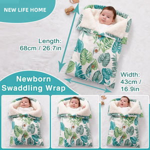 Manta de algodón de lana cálida para invierno para cochecito de bebé, fundas para cochecito, mantas envolventes, cochecito de bebé, <span class=keywords><strong>saco</strong></span> de dormir, manta - Product Image 4