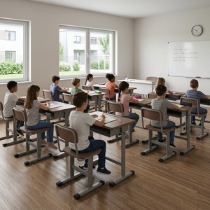 High Quality SONGYE Modern Steel Classroom School Single Student Adjustable Height <b>Desk</b> Chair Set Model ST-0501 1 Year Warranty - Product Image 5