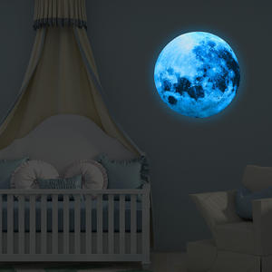 Adesivi Murali 3D Luminosi a Forma di Luna per Camerette di Bambini, Decorazione per Camera da Letto, Soggiorno, Decalcomanie per la Casa, Carta da Parati Fluorescente 30cm - Product Image 2