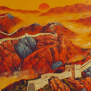 Reproduction artistique en laiton de la Grande Muraille chinoise, cadre en bois massif, <span class=keywords><strong>d</strong></span>écoration murale rectangulaire moderne pour bureau et salon - Product Image 4