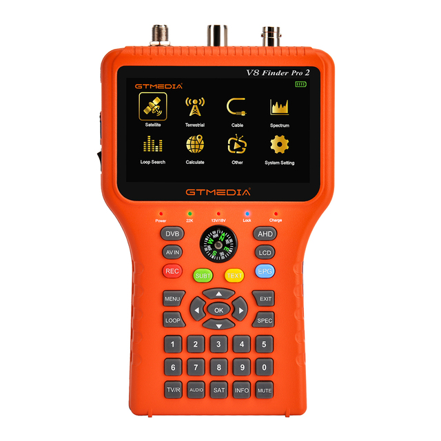 GTMEDIA V8 Finder Pro 2 Dvb-s2 Dvb-t2 Dvb-c H.265 Digital Satellite Finder Handheld Combo Meter