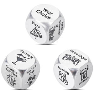 Dado de Metal Divertido con Logotipo Personalizado para el Día de San Valentín, Regalo para Parejas, Dado de Comida para Aniversario/Cita Nocturna - Product Image 1