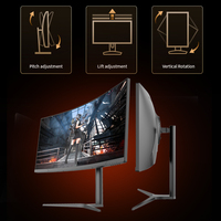 Monitor de PC Curvo para Juegos de 34 Pulgadas, Pantalla Ancha VA UHD 4K, 75Hz 165Hz HDR RGB, Pantalla LED de Escritorio, Monitores LCD para Computadora, ROHS