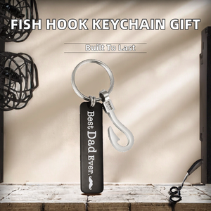 Porte-clés créatif vintage tendance en acier inoxydable, étanche, personnalisé avec un hameçon scintillant, idéal pour le Poisson d'avril - Vente en gros - Product Image 2