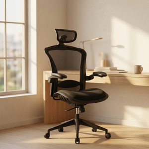 Ergonomic Modern Mesh Office Chair with Adjustable Armrest Built-In Headrest Tilt Mechanism <b>Swivel</b> Design for Commercial Use - Product Image 2