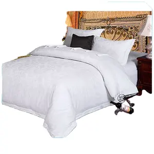 Percale High Quality 100% Cotton Bedding Set Sateen jacquard Fabric Hotel Linen Bed Sheets Bedding Set