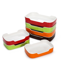Vente en gros Offre Spéciale moderne camping plateau alimentaire coloré en mélamine rôti mélamine marmite assiettes à viande plateau rectangulaire service alimentaire