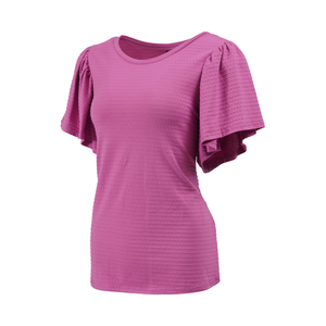 <span class=keywords><strong>Top</strong></span> Casual da Donna con Collo Tondo, Tessuto Texturizzato, Maniche Corte con <span class=keywords><strong>Volant</strong></span>, Vestibilità Aderente, Elegante, Minimalista, Tinta Unita, Comodo - Product Image 5