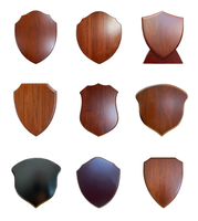 Plaque de récompense vierge en bois massif avec socle, taille personnalisée, pour trophées, médailles, badges, emblèmes - Vente en gros