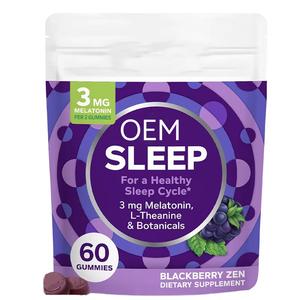 Bonbons Gommeux Sommeil 60 Unités Soutien Occasionnel au Sommeil 3 mg Mélatonine L-Théanine Camomille Mélisse Aide au Sommeil Mûre - Product Image 1