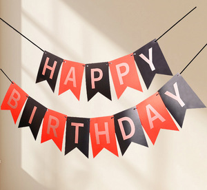 Chúc mừng sinh nhật dovetail lá cờ thư đuôi cá đầy màu sắc trang trí tiệc cung cấp đồ trang trí bộ đồ ăn tiệc - Product Image 6