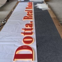 Signalétique haut de gamme en acier inoxydable 304 avec rétroéclairage rouge : Peinture vive et fabrication soignée pour votre boîte lumineuse de porte prestigieuse