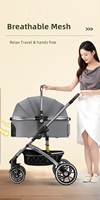Poussette pour chien détachable de haute qualité voyage pour animaux de compagnie avec grand chariot à 4 roues