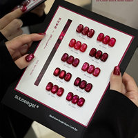 SUUSEEGEL 2026 Nouveau Kit de 10 Couleurs de Gel Ongles Effet Œil de Chat Rouge Haute Qualité Tendance Non Toxique Gel UV pour Salon de Manucure DIY ODM/OEM Vente en Gros