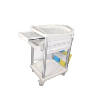 Medical Abs Infusion Cart 5 <b>Drawer</b> <b>Plastic</b> Hospital Trolley With IV Pole And <b>Storage</b> Bins For Nursing Care - Product Image 5