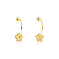 Anting-anting tusuk model bunga tipe C dari perak Sterling S925 untuk wanita