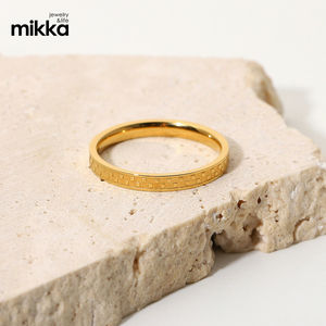 Regalo all'ingrosso dei gioielli dell'anello delle donne della scacchiera dell'acciaio inossidabile placcato oro 18 carati all'ingrosso - Product Image 5