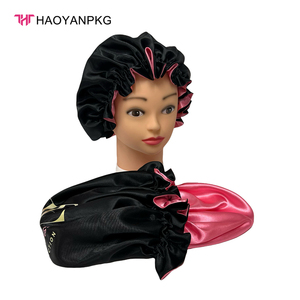 Biểu Tượng Tùy Chỉnh Mềm Satin Lụa Hai Mặt Nắp ca-pô Hat & Durag Cap Đêm Ngủ Cạnh Điều Khiển Tóc Bọc - Product Image 4