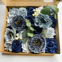 Roses en soie bleues créatives dans une boîte - Décorations pour la Saint-Valentin, Halloween, Noël, fête des mères, cadeaux faits à la main, longue durée, en boîte