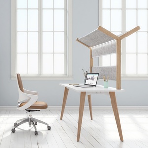 Modern 4-Person Convertible and Extendable Office Workstation Desk High Partition Wood Panel Design Made in China - Product Image 5