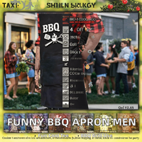 Tablier de barbecue amusant en polyester pour hommes - Cadeau rigolo pour les maîtres du barbecue, père, beau-père, mari, petit ami, frère - Lavable en machine