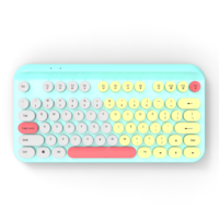 Clavier BT sans fil à touches rondes pour machine à écrire rétro à couleurs personnalisées 77 touches Macaron claviers portables pour PC portable Win/iOS/Android