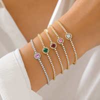 Bracelet tennis Huibao en zircon coloré, plaqué or 18 carats, en acier inoxydable, pour femmes, accessoires de mode