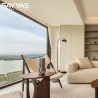 Système de fenêtres résidentielles en aluminium et plastique SAYYAS avec châssis à ouverture vers l'intérieur, drainage dissimulé, cadre bicolore et joints EPDM