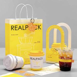 One-Stop Custom Logo Branding Service para Takeaway Reciclável Pacote: Café e copos de papel de bebida quente com tampas - Product Image 1