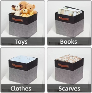 Homeplus-cubo de lino para ahorro de espacio, organizador, contenedores, CAJA PLEGABLE, cubos de almacenamiento para juguetes, estantes de guardería, almacenamiento de dormitorio - Product Image 5
