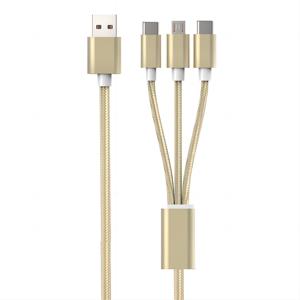 Logotipo personalizado All-One Nylon Trenzado 3-en-1 Multi <span class=keywords><strong>USB</strong></span> <span class=keywords><strong>Kabel</strong></span> 3-1 Cable de datos para carga rápida para teléfonos tabletas e impresoras - Product Image 6