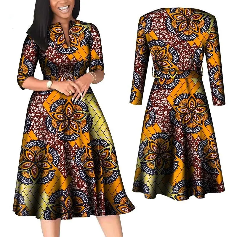 New collection midi length floral boubou dashiki designs wholesale african dresses