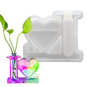 Nuevo molde <span class=keywords><strong>de</strong></span> pegamento por goteo amor corazón florero molde <span class=keywords><strong>de</strong></span> <span class=keywords><strong>silicona</strong></span> epoxi Floral arte artesanía marco molde <span class=keywords><strong>para</strong></span> DIY regalos personalizados decoración del hogar - Product Image 4