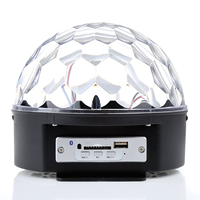 Venta al por Mayor de Luces LED de Discoteca de Alta Calidad MP3 RGBYWP 6 *1w, Bola Mágica de Cristal con Proyector de Luz Activado por Sonido