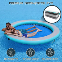 Direct usine, Île flottante gonflable en maille pour piscine et lac, avec chaise longue, plateforme et anneau flottant pour fête au lac