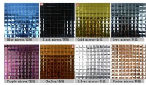 Tuiles de mosaïque en verre de couleur or biseauté de 5 à 12 mm, éclairage LED pour la décoration de mariage, pour les hôtels - Product Image 6