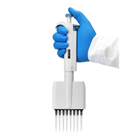 Micropipette de laboratoire en plastique certifiée CE à 8 et 12 canaux, adaptée aux plaques standard à 96 puits