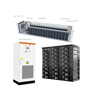 خزانة بطارية BESS طراز lifepo4 تعمل بالطاقة الشمسية بجهد عالٍ قياسي تحتوي على حاوية لنظام تخزين الطاقة 215 كيلو وات في الساعة