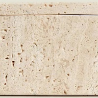 Boîte de rangement carrée en pierre de travertin Beige