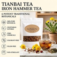 Teh Detoks Herbal Alami Iron Hammer Tea untuk Pembersihan Dalam, Meningkatkan Metabolisme, Campuran Herbal dalam Sachet